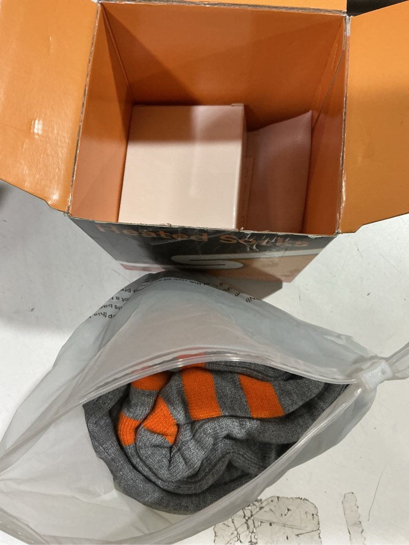Condition photo showing Good Condition for Heated Socks, APP Control Electric Heated Socks for Men Women, Rechargeable Battery Powered Warm Socks, Washable Thermal Socks Foot Warmer for Winter Hunting Skiing Hiking Camping Gray Fit Women 9-14 / Men 10-15 (Shoe Size)