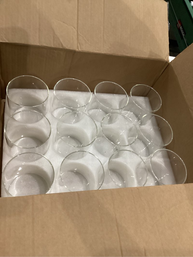 Set of 12 glass jar like vases