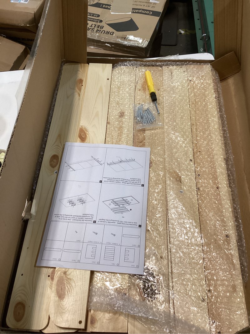 Condition photo showing New/Like New for Laundry Washer Dryer Countertop: 54"X27.5" Wood Washing Machine Topper, Wooden Laundry Table Storage Organization with Edge, Cover Guard Organizer for Washer Dryer Laundry Room Counter Top Original