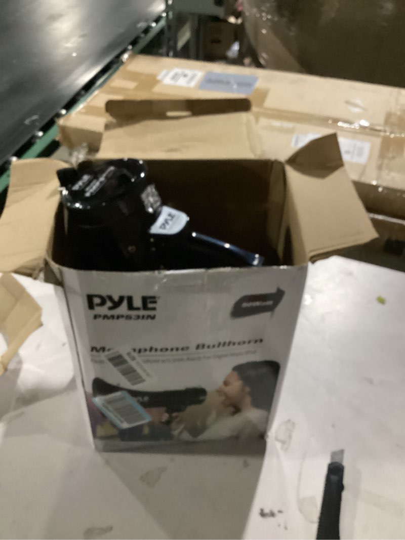 Condition photo showing Good Condition for pyle-pro 50w megaphone speaker pa bullhorn, black aux input, adjustable volume, siren, 35mm aux input, ideal for sports events & emergency drills- pmp53in