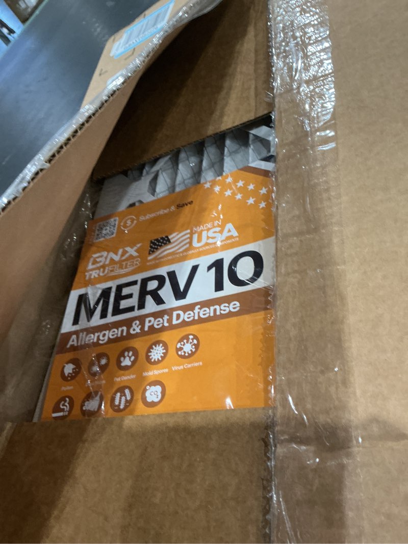 Condition photo showing As Is for bnx trufilter 16x20x1 merv 10 (6-pack) ac furnace air filter - made in usa - pleated air conditioner hvac ac furnace filters - removes odor, mold, bacteria, smoke 16x20x1 6-pack