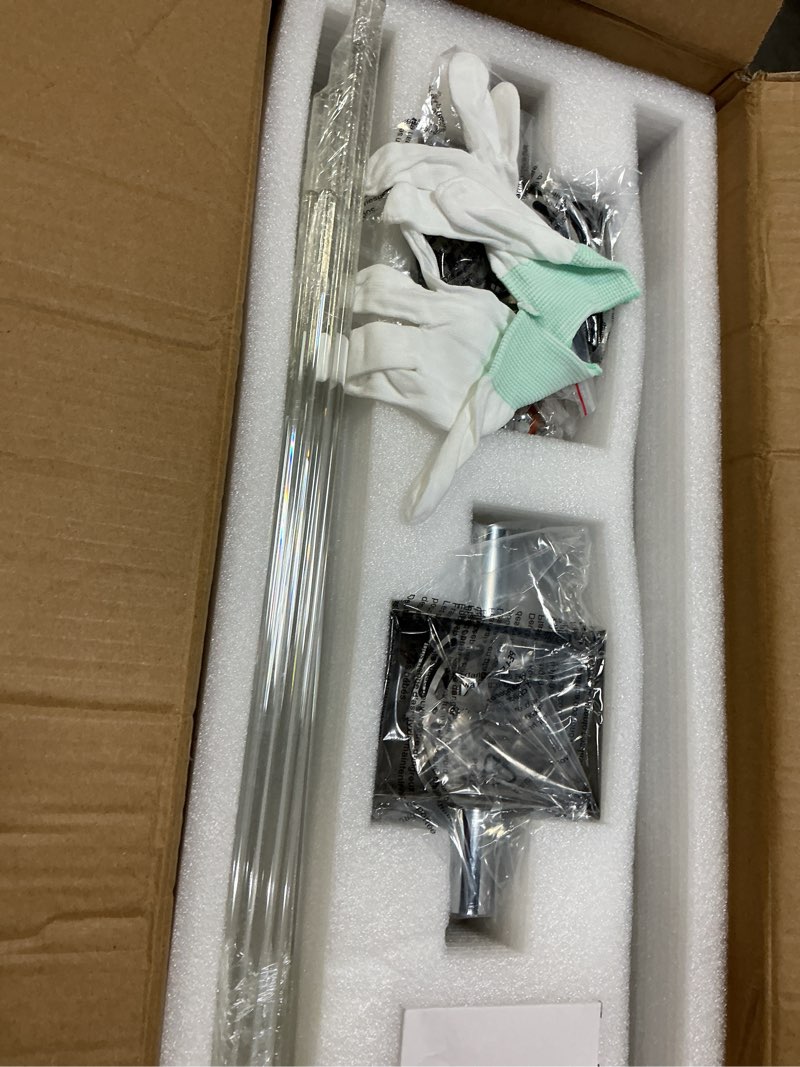 Condition photo showing Good Condition for modern crystal wall sconce, chrome finish wall sconce, made of stainless steel and crystal strip, 21.3 x 4.7 x 2.4 inches, with 2 e12 light sources, hardwired, non-rechargeable one set of chrome-plated