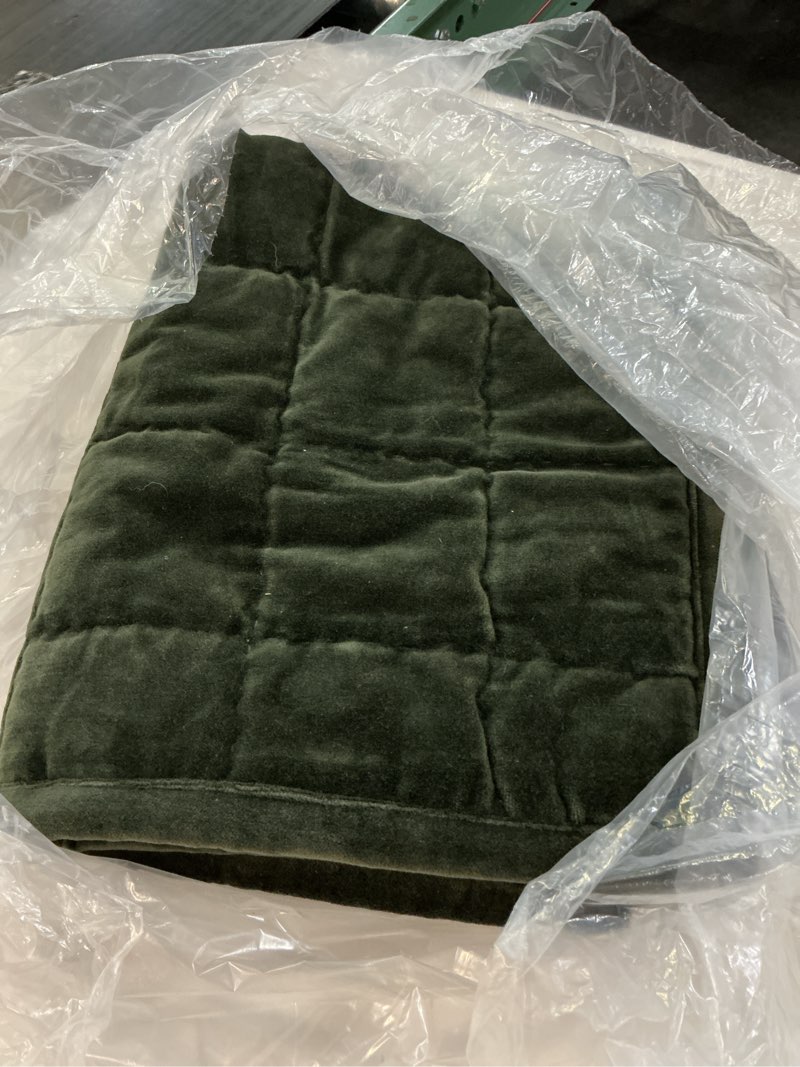 Condition photo showing Good Condition for cotton velvet box quilted sham set, standard, forest green