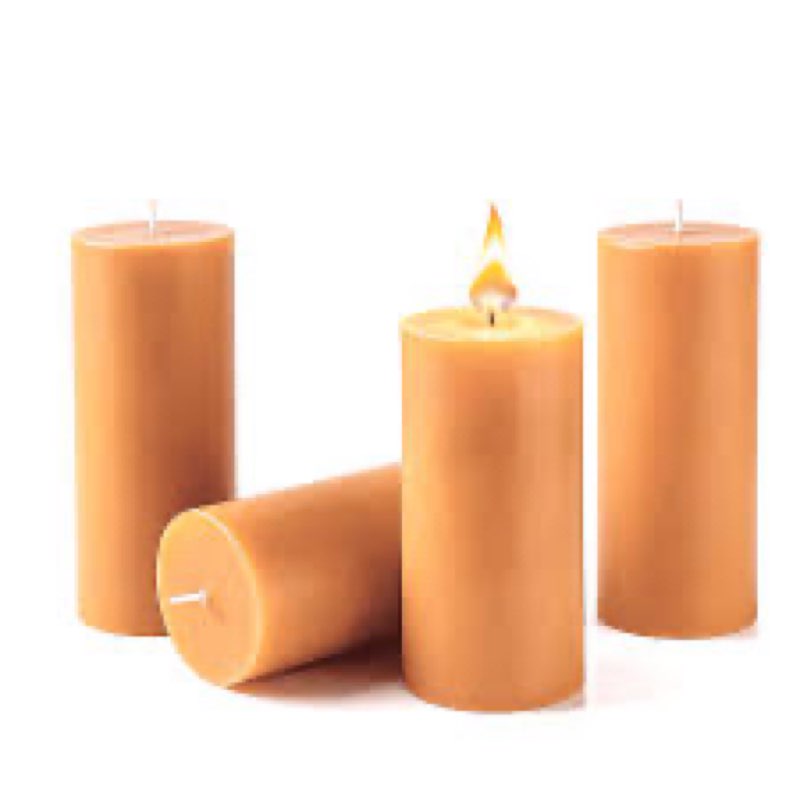Natural Beeswax Candles 4 Packs, 100% Pure Beeswax Pillar Candles with 140 Hours Long Burning Time, 