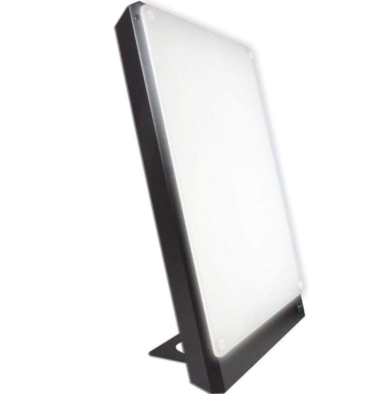 northern light technologies boxelite 10,000 lux bright light therapy lamp – full spectrum uv-free sunlight desk lamp with large panel for energy, focus, and alertness – black