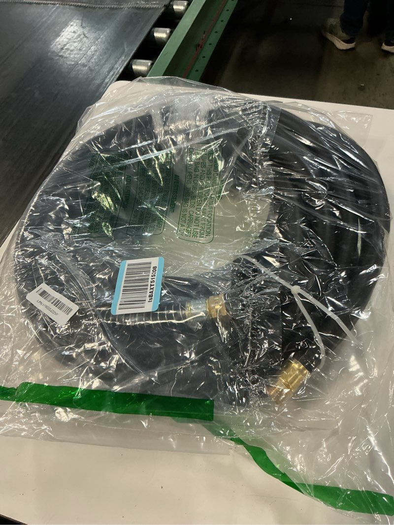 Condition photo showing Good Condition for guitrees 50ft 3/4 heavy duty rubber garden hose - 300psi working, 1000psi burst - hot/cold water - five-layered braiding for durability - versatile for gardening, agriculture, construction(black) 3/4 50ft male to female black