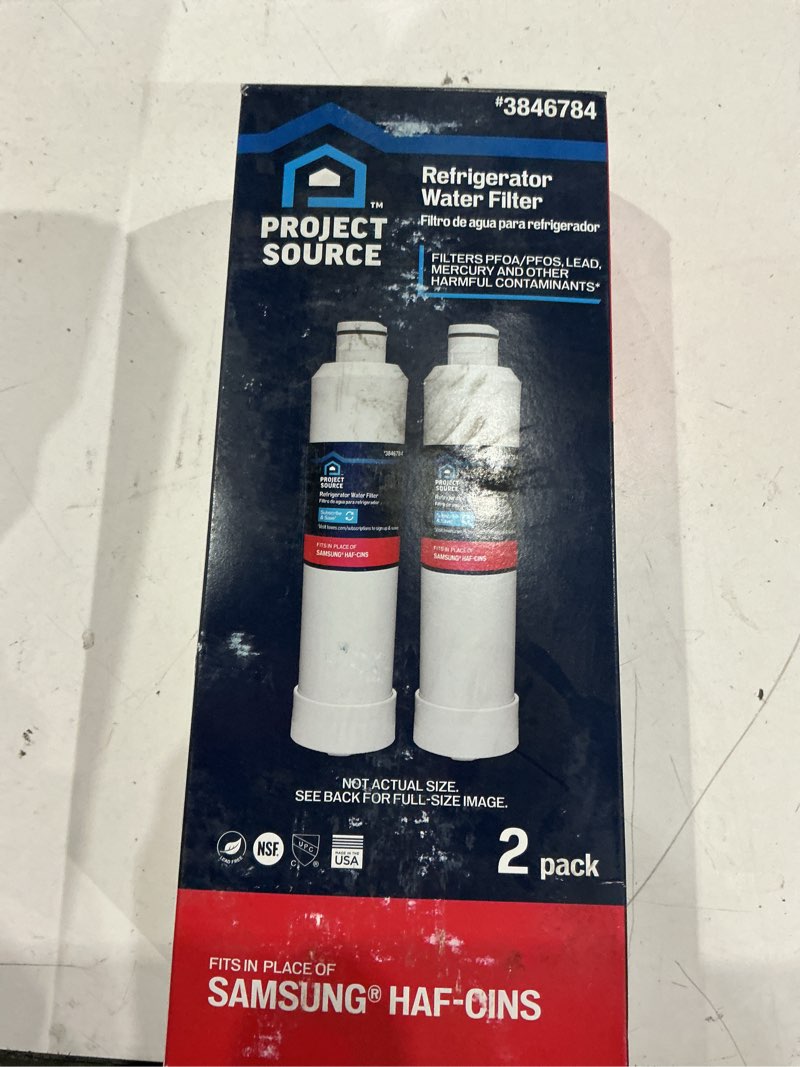Condition photo showing As Is for project source 2-pack 6-month twist refrigerator water filter