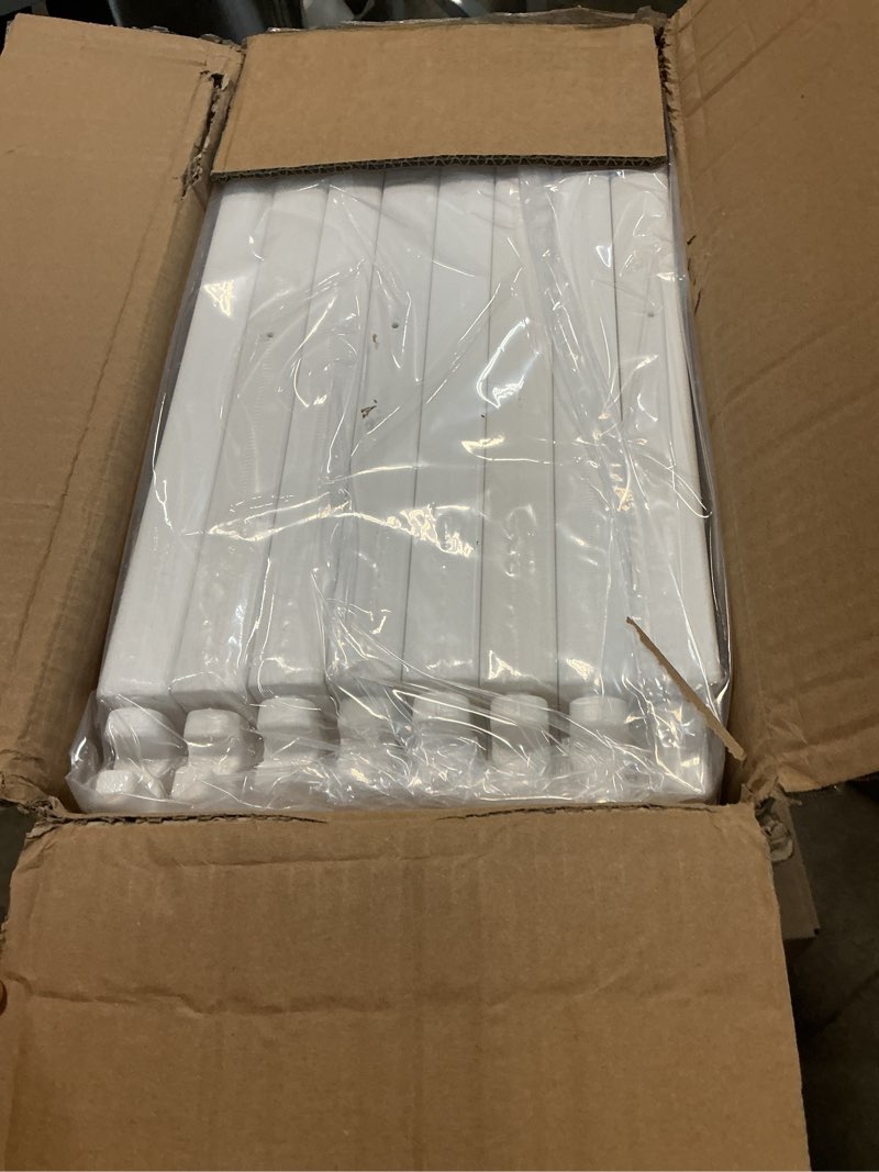 Condition photo showing New/Like New for 23.6“ h clear acrylic plastic dog playpen, 8pcs lightweight & easy assemble playpen divider, durable safety play pen indoors, puppy, cat, small animal(white) white 8 panels 23.6" h