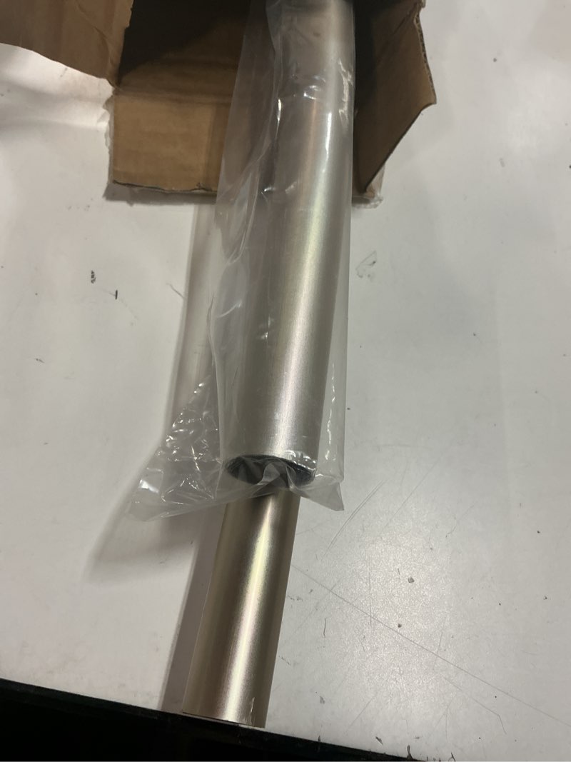 Condition photo showing Good Condition for curved shower curtain rod for bathroom 38-72 inches, adjustable length, curved shower rod, metal rods&brackets, round shower curtain rods, rotate bracket for large shower space, need drilling, nickle brush nickel
