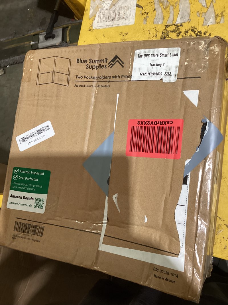 Condition photo showing Good Condition for blue summit supplies 100 paper two pocket folders with prongs, 2 pocket folders bulk 100 pack, assorted 5 colors, 3 prongs for letter size paper, designed for office and classroom