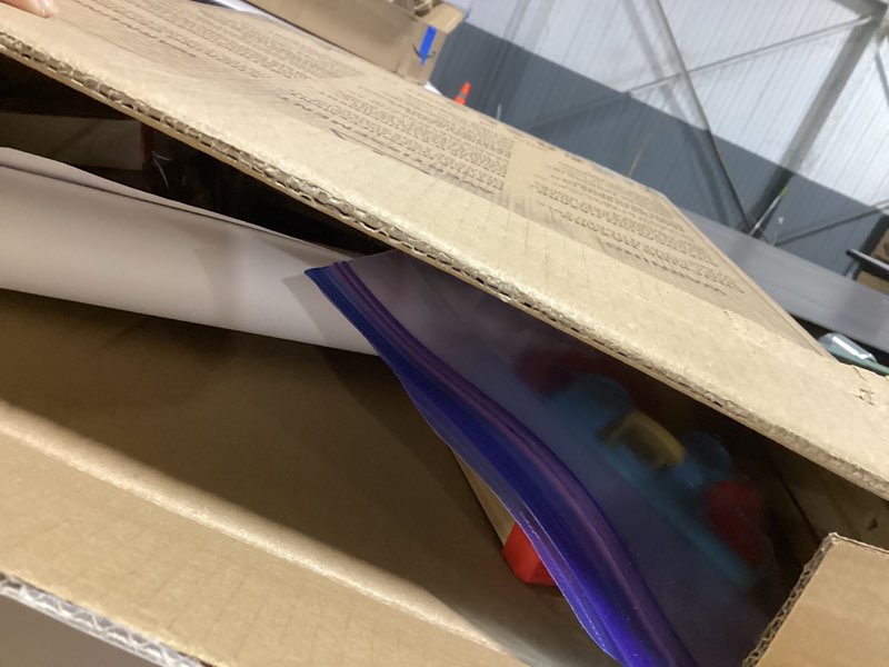 Condition photo showing As Is for Joyooss Art Easel for Kids Easel, Foldable Toddler Easel for Painting Double Sided Whiteboard & Chalkboard, Standing Drawing Board with Paper Roll Children Easel for Kids Ages 2-4 4-8 8-12 Foldable Red