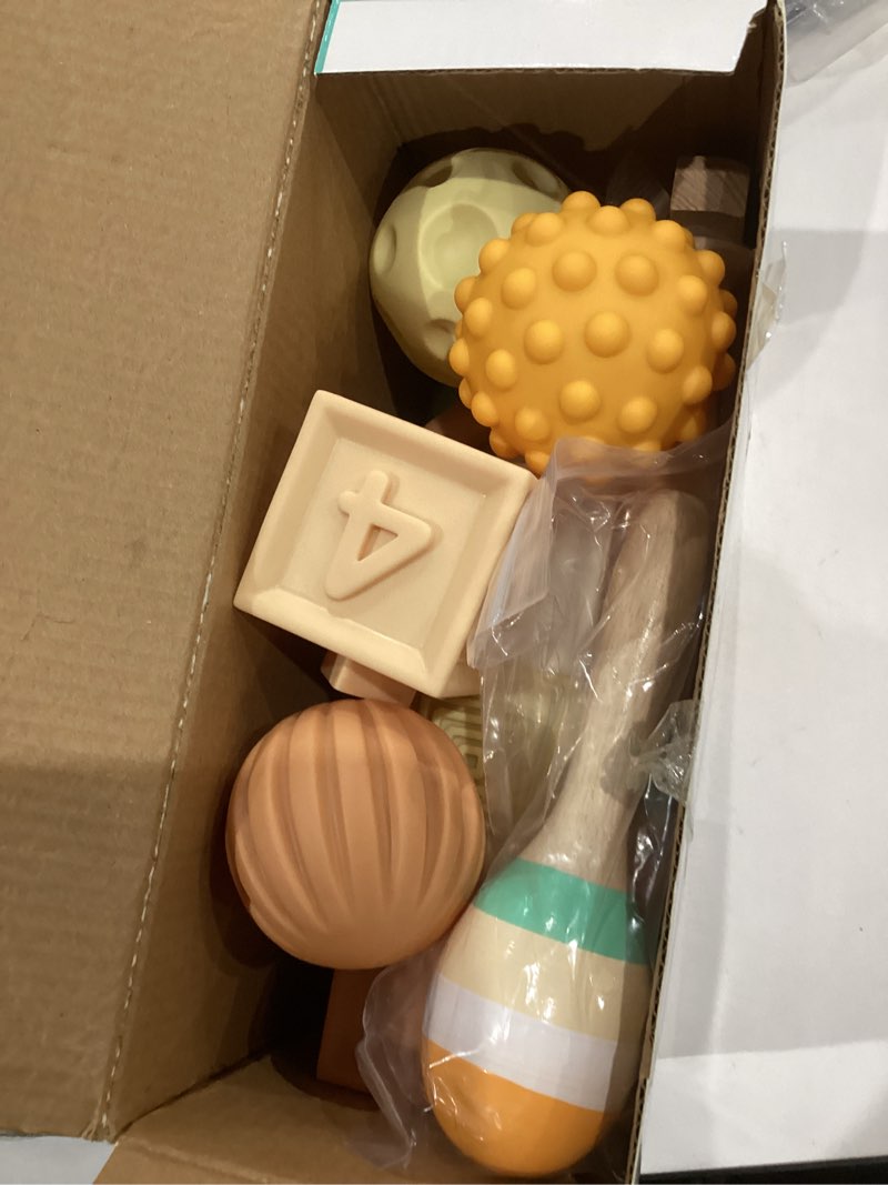 Condition photo showing Good Condition for Baby Toys Montessori Toys for Babies, Wooden Musical Instruments Toy Stacking Building Blocks, Infant Teething Toys Sensory Balls, Xylophone, Birthday Gift for Toddlers 6 in 1