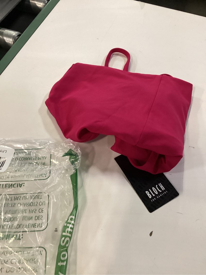 Condition photo showing New/Like New for bloch dance women's nejor microlux camisole leotard, red, petite