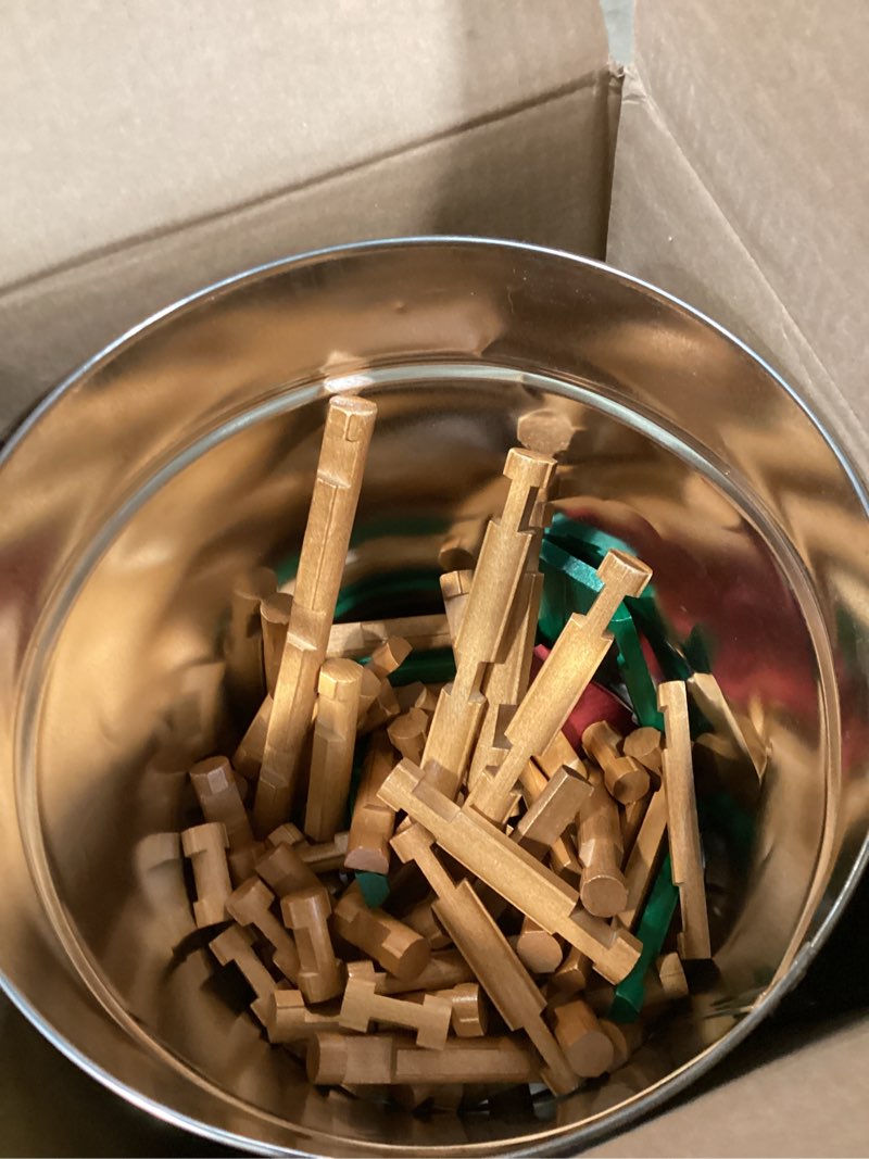 Condition photo showing As Is for lincoln logs 100th anniversary tin