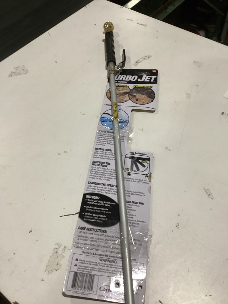 Condition photo showing New/Like New for turbo jet rear trigger adjustable spray garden hose nozzle - turn your hose into a power washer - easy attachment - 2 patterns