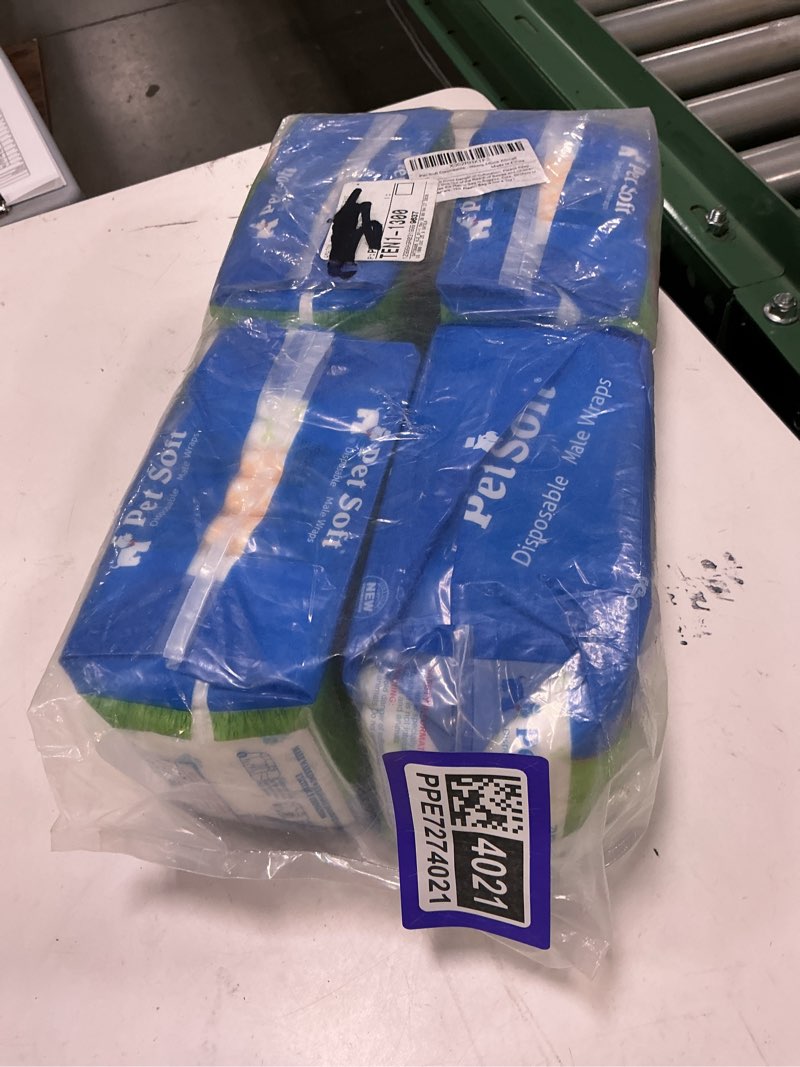 Condition photo showing New/Like New for pet soft disposable male dog wraps - dog diapers for male dogs, puppy diapers 48pcs xsmall 3 mixed (48 pcs) x-small