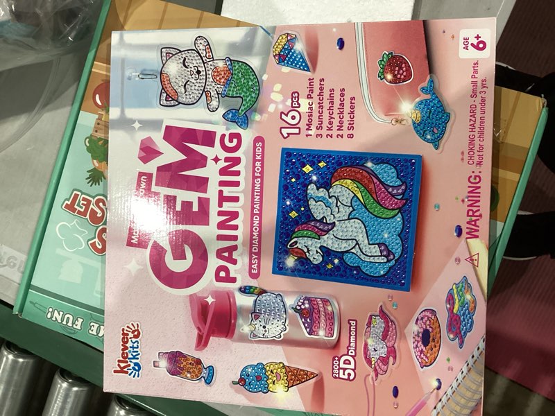 Condition photo showing Good Condition for Klever Kits 16 Projects Gem Painting, Kids Diamond Gem Painting Kit with 5D Gem, Arts and Crafts for Girls Ages 6-12, Gem Craft Activities Kits (Fantasy)