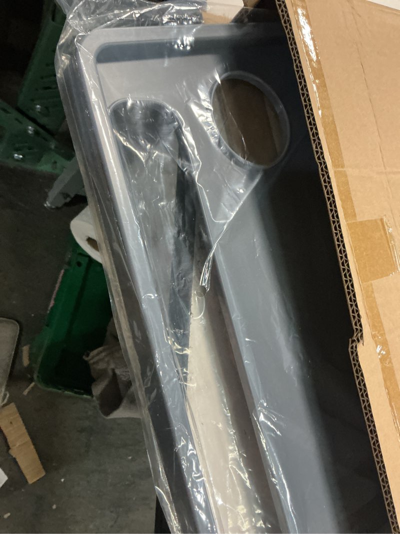 Condition photo showing New/Like New for walker tray table with 2 cup holders - universal trays for standard folding walkers - home mobility accessories by bluestone (gray)