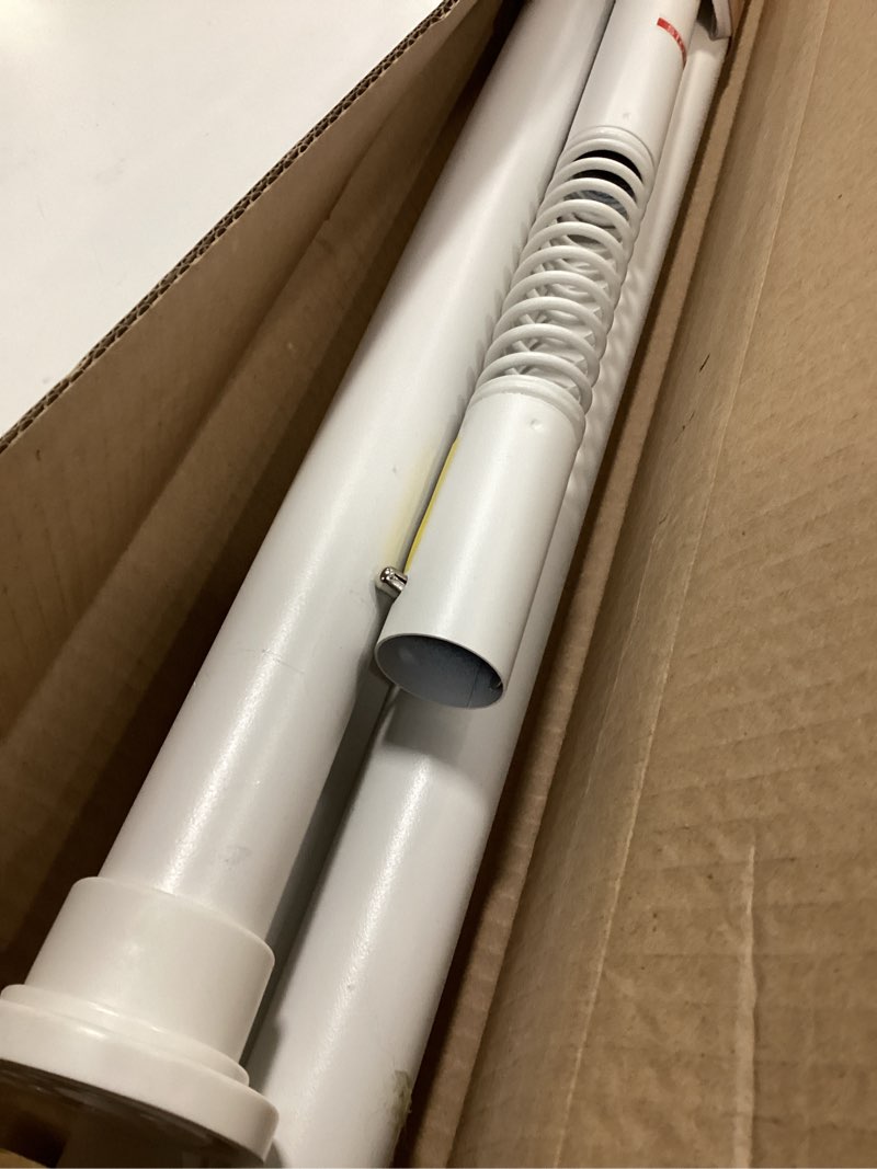 Condition photo showing As Is for ALLZONE Tension Curtain Rod for Window, 83-123 Inches, Heavy Duty Curtain Rods No Drilling, Non-Slip Bathroom Shower Tension Rod, Renter Friendly, Adjustable, Spring Loaded, Extra Long, White White 83-123 Inches