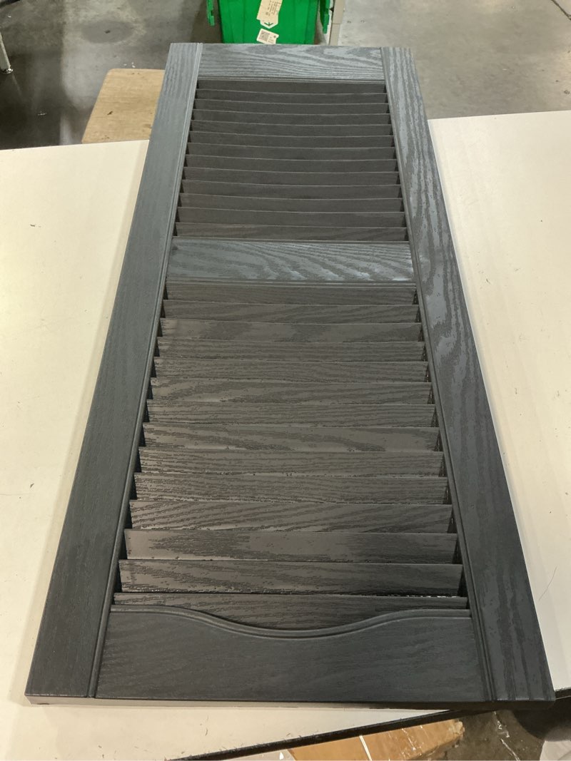 Condition photo showing Good Condition for (color brown )builders edge open louver vinyl shutters