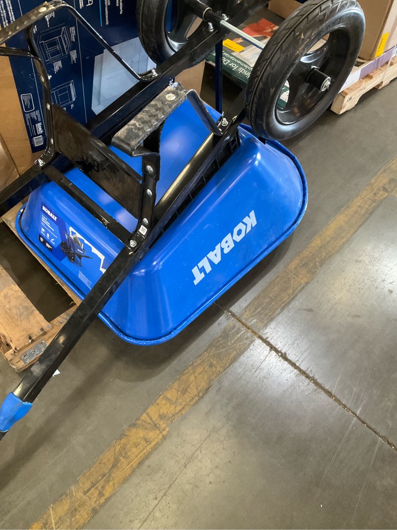 Condition photo showing As Is for kobalt 7-cu ft 2 wheel steel push wheelbarrow flat-free tire