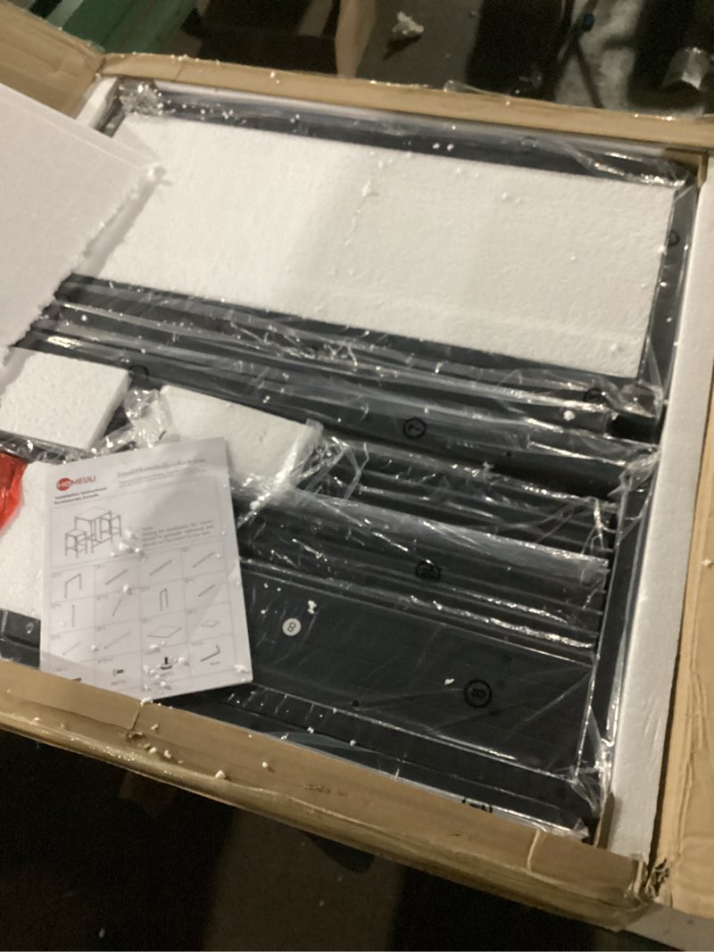 Condition photo showing New/Like New for Homeiju Bar Table and Chairs Set, Square Bar Table with 2 Stools, Space-Saving Dining Pub Set for 2, Perfect for Kitchen, Breakfast Nook, Living Room & Small Spaces (Rustic Brown)