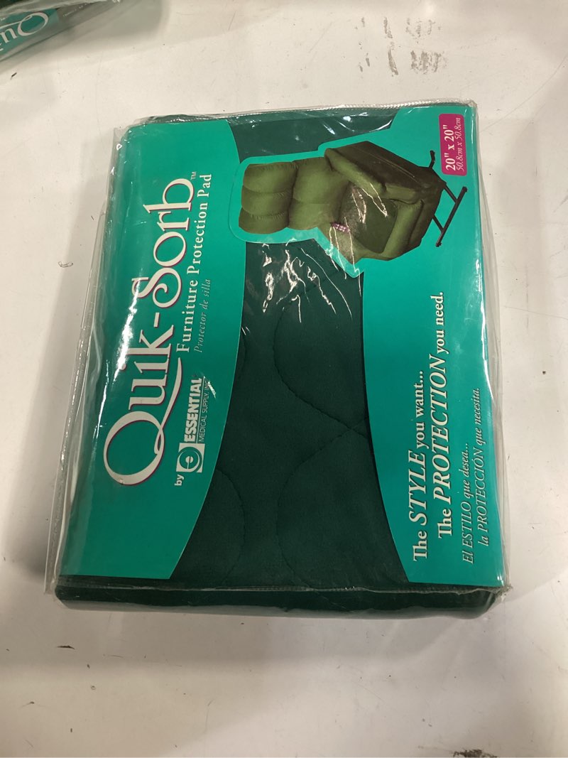 Condition photo showing New/Like New for Essential Medical Supply Quik-Sorb Furniture Reusable Protector Pad - GREEN, Protect Your Furniture, Car, Pet Bed, Recliner and More with Premium Quality and Reusability Green 20" x 20"