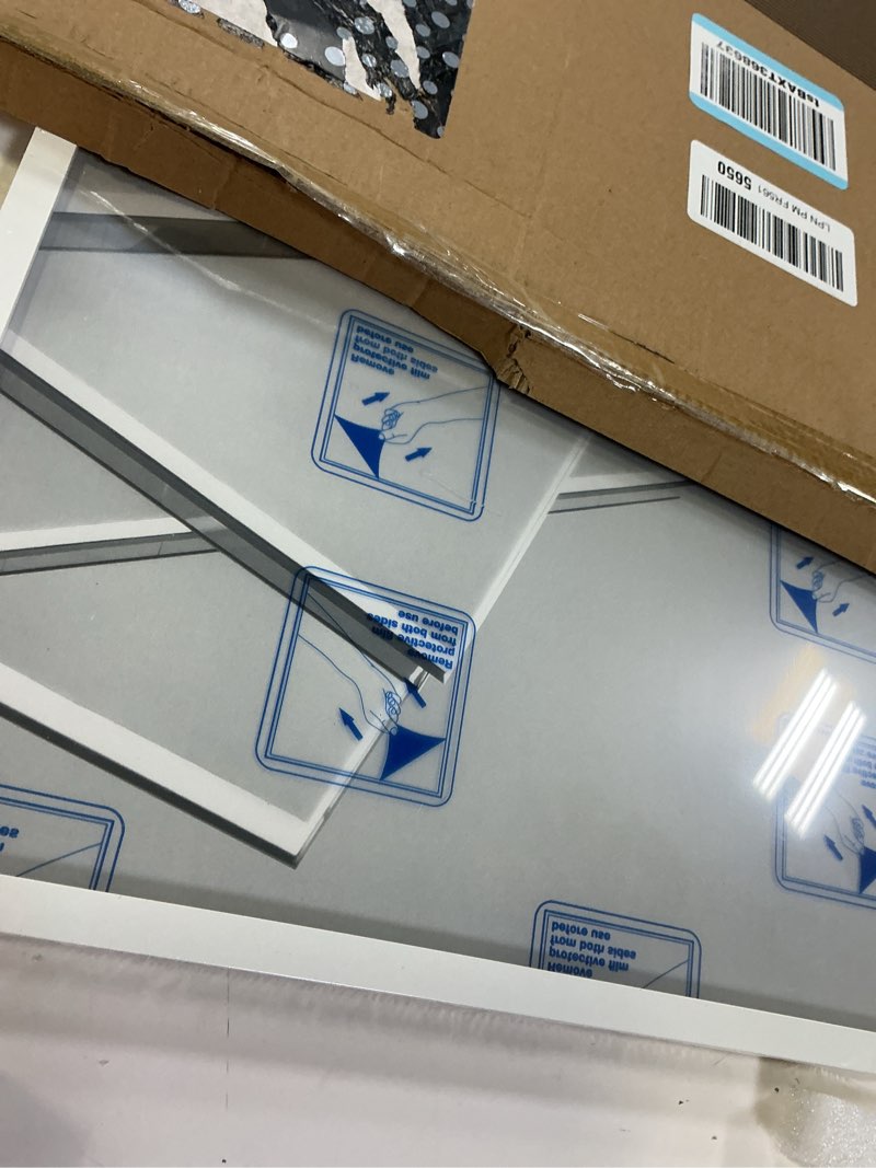 Condition photo showing New/Like New for americanflat 12x18 poster frame with polished plexiglass - streamline collection - thin border picture frame for wall display - hanging hardware included - white 12x18 white