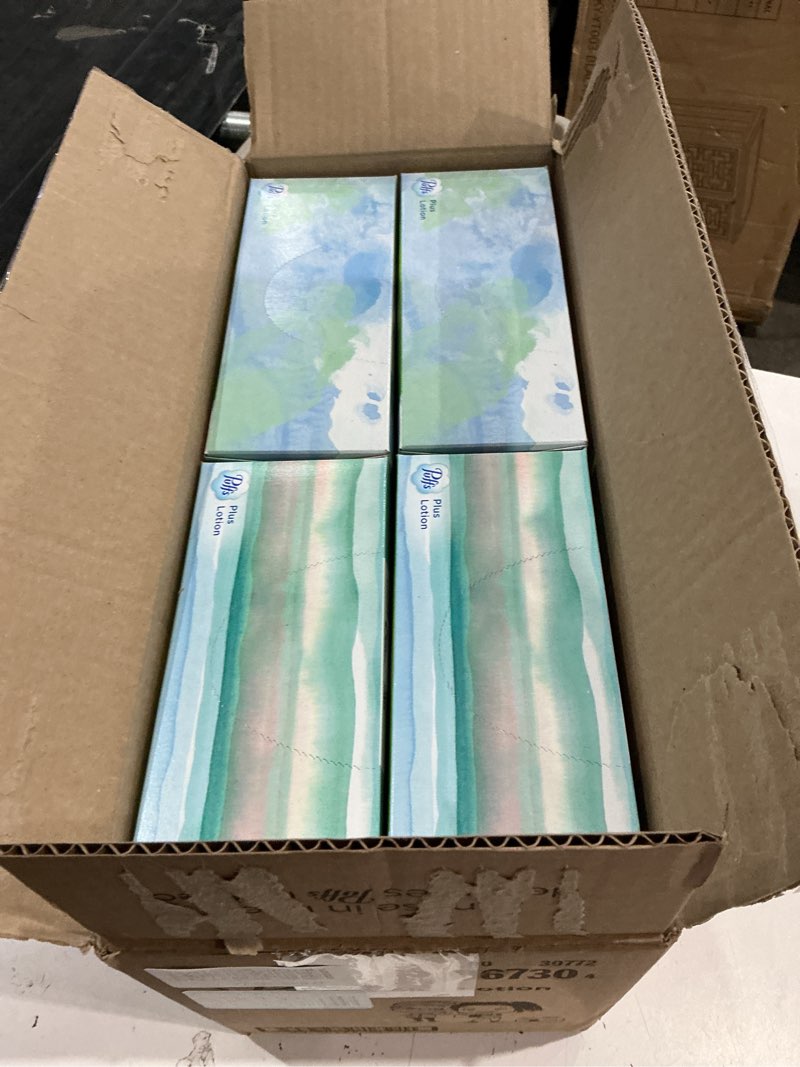 Condition photo showing New/Like New for puffs facial tissues plus lotion, 8 family rectangle boxes, 124 facial tissues per box, allergies and colds (packaging may vary)