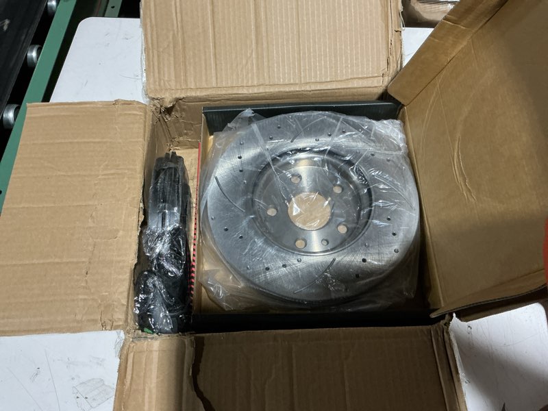 Condition photo showing New/Like New for front brake pads and rotors kit compatible with 2011-2015 chevrolet cruze, 2012-2017 sonic, 55185 d1522-8697 automotive replacement brake kits drilled and slotted rotors 276mm(10.9in)