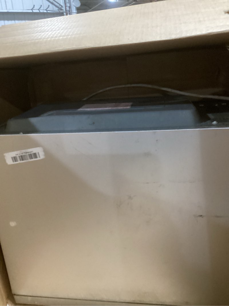 Condition photo showing As Is for panasonic microwave oven, stainless steel countertop/built-in cyclonic wave with inverter technology and genius sensor, 2.2 cu. ft, 1250w, nn-sn97js (silver)