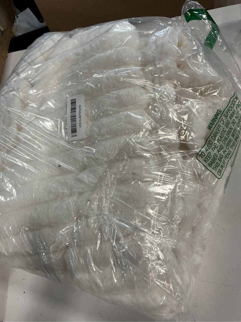 Condition photo showing As Is for bedsure gentlesoft twin blanket for bed - cozy soft blankets for women, cute small fleece throws for girls, graduation decorations gift for her him school dorm, off white, 60x80 inches off white twin (60" x 80")