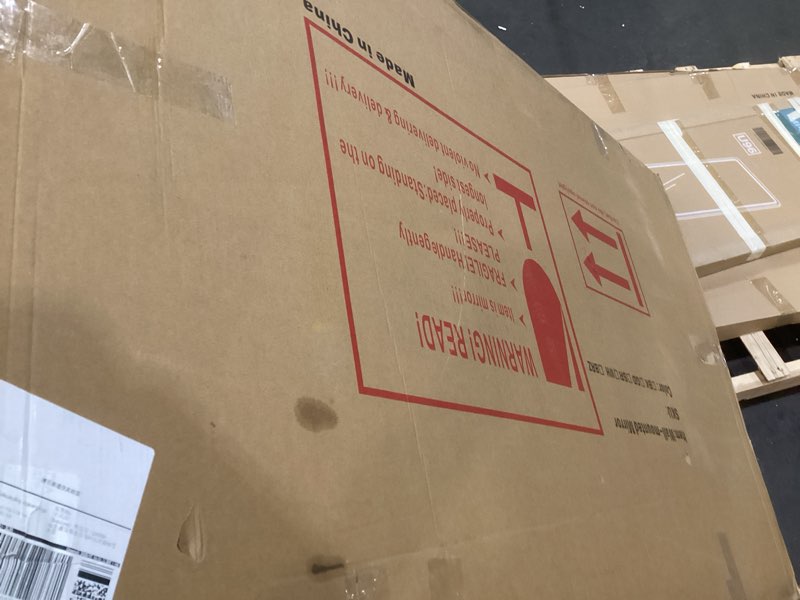 Condition photo showing As Is for Bathroom Mirror 48" x 24", Large Rectangle Wall Mirror, Black Metal Frame Wall Mounted Mirrors for Bathroom, Vanity, Bedroom, Entryway Decor(Horizontal/Vertical) 24"L x 48"W Rectangle Corner Black