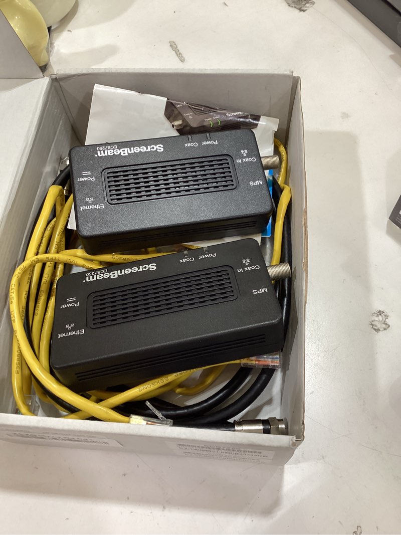 Condition photo showing As Is for screenbeam bonded moca 2.5 network adapter for highest speed internet, ethernet over coax - starter kit (model: ecb7250k02) starter kit (ecb7250k02) – very high use
