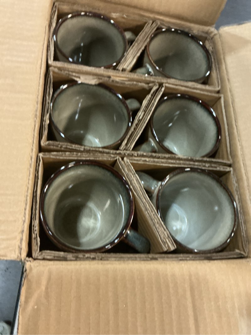 Condition photo showing New/Like New for gbhome ceramic coffee mugs set of 6, 12oz stoneware coffee mugs set for dad mom women men, light weight coffee cups for latte/tea/beer/hot cocoa, dishwasher & microwave safe,cappuccino cappuccino set of 6