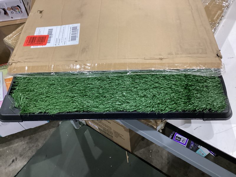 Condition photo showing Good Condition for dog grass pad with tray - 35.5x23.5in reusable pee pads for dogs - 4-layer indoor/outdoor artificial grass pee pad - dog housebreaking supplies for puppy training by petmaker xl 4-layer system