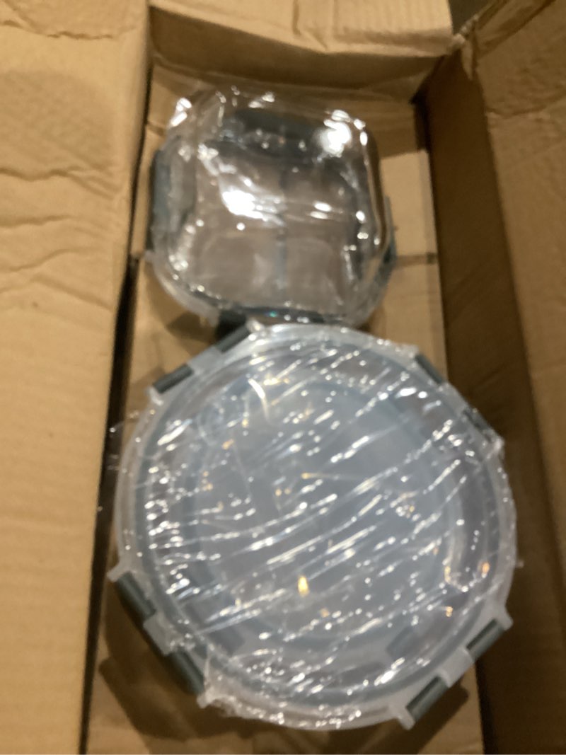 Condition photo showing Good Condition for M MCIRCO 24-Piece Glass Food Storage Containers with Upgraded Snap Locking Lids,Glass Meal Prep Containers Set - Airtight Lunch Containers, Microwave, Oven, Freezer and Dishwasher Gray