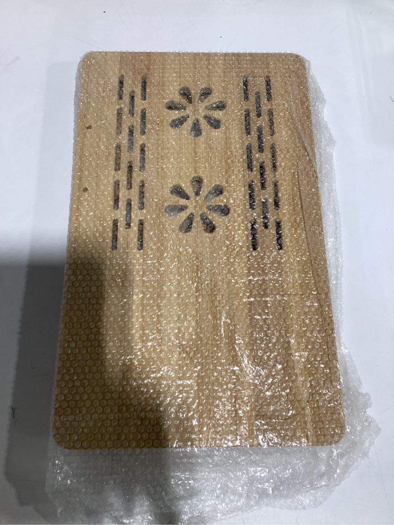 Condition photo showing Good Condition for bamboo laptop lap desk with vent, folding lap tray table with adjustable height, tilting top and drawer, portable for bed couch working reading writing