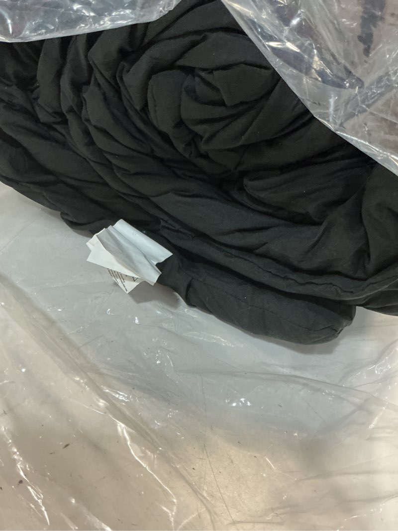 Condition photo showing Good Condition for Love's cabin Seersucker Black King Size Comforter Set 7 Pieces, All Season Lightweight Bedding Set, King Bed in a Bag Comforter Set with Comforter, Flat Sheet, Fitted Sheet, Pillowcase and Pillow Sham King (102"X90") Black