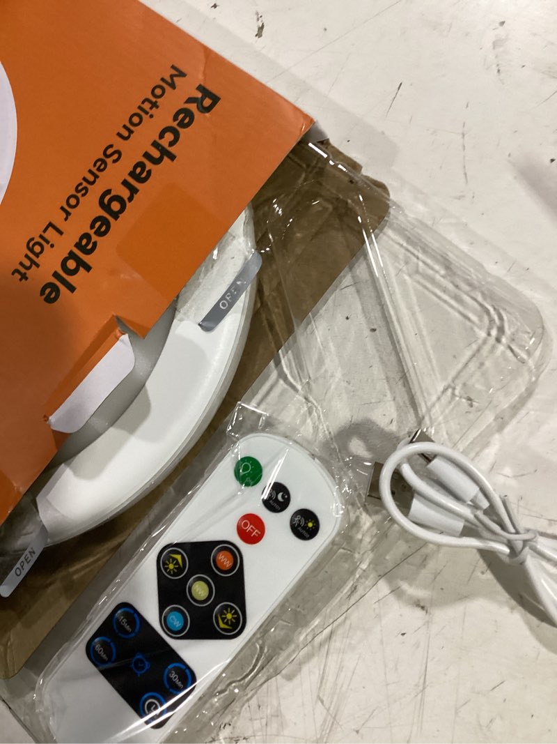 Condition photo showing Good Condition for gotopceed rechargeable motion sensor ceiling light with remote - magnetic wireless ceiling light battery powered for closet shower stairs shed hallway ect 1 pack 3 colour temperatures