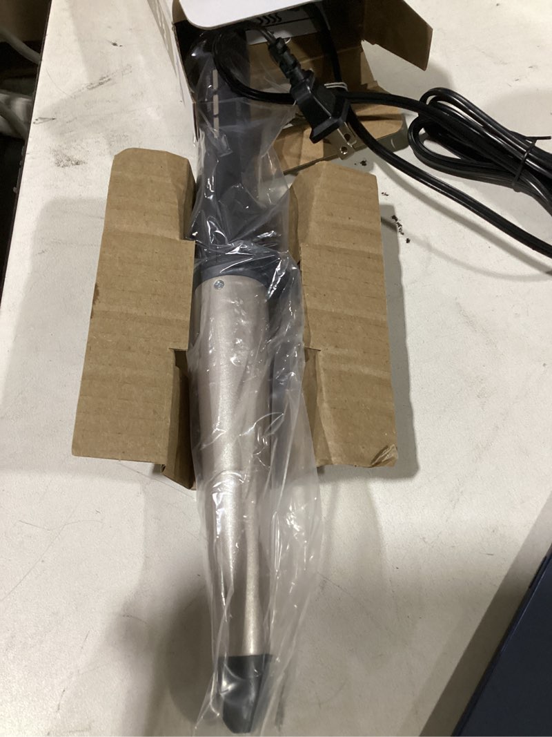 Condition photo showing Good Condition for infinitipro by conair tourmaline ceramic 1 1/4 inch to 3/4 inch curling wand, tapered wand produces beachy waves dark grey 1 1/4 to 3/4 inch tapered wand