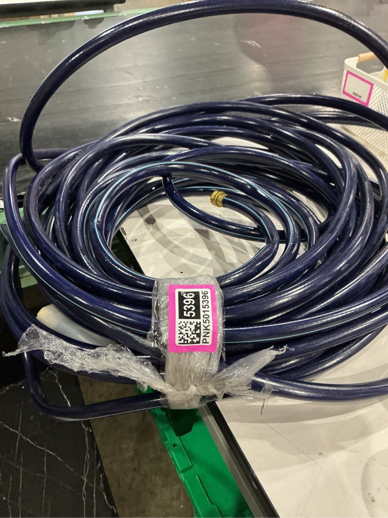 Condition photo showing As Is for project source 5/8-in x 50-ft medium -duty vinyl blue hose