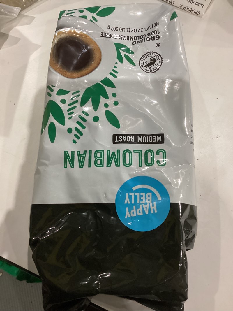 Amazon Brand - Happy Belly Colombian Ground Coffee, Medium Roast, 2 pound (Pack of 1)