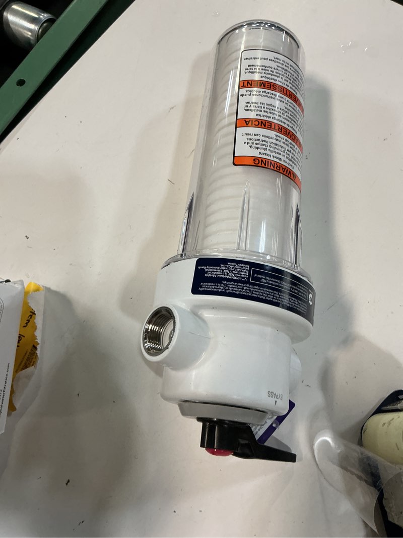 Condition photo showing As Is for whirlpool sediment whole house water filtration system single-stage 4-gpm