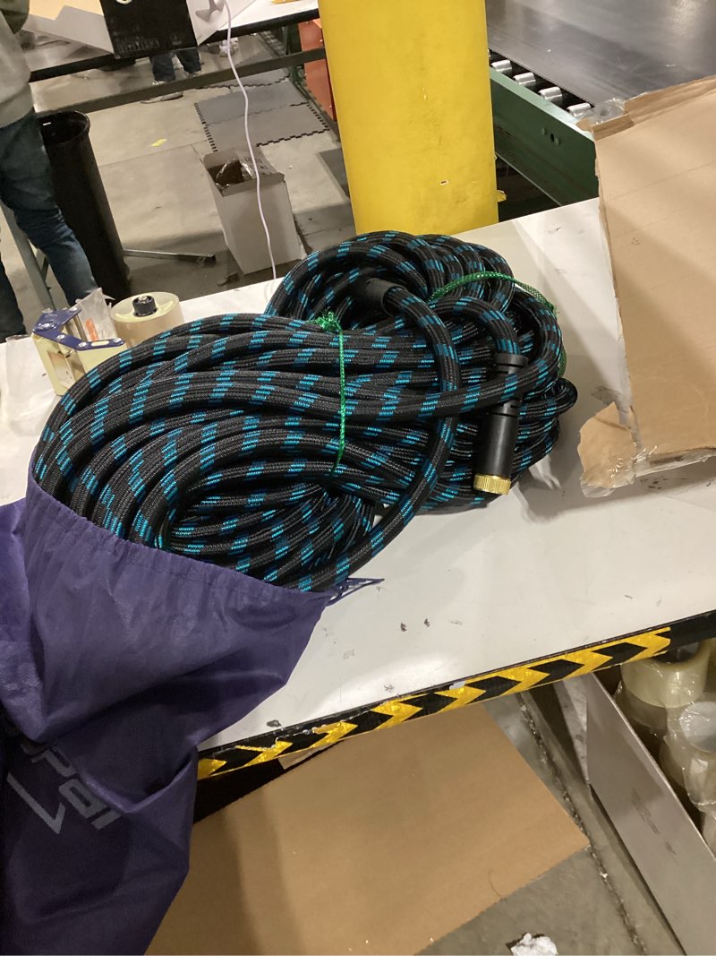 Condition photo showing New/Like New for 150Ft Non-Expandable Garden Hose, Flexible Water Hose with 10-Pattern Spray Nozzle, Lightweight Hose Pipe, Kink-Free, Leak-Proof, 3/4" Solid Metal Fittings Blue 150FT