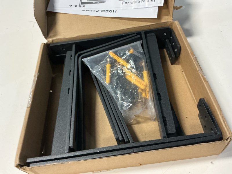 Condition photo showing Good Condition for 4 pcs adjustable railing planter boxes brackets,heavy duty iron window box planters holder outdoor for railings,windowsill,patio,deck,garden,balcony,fence,wall,porch,black thk-4p iron