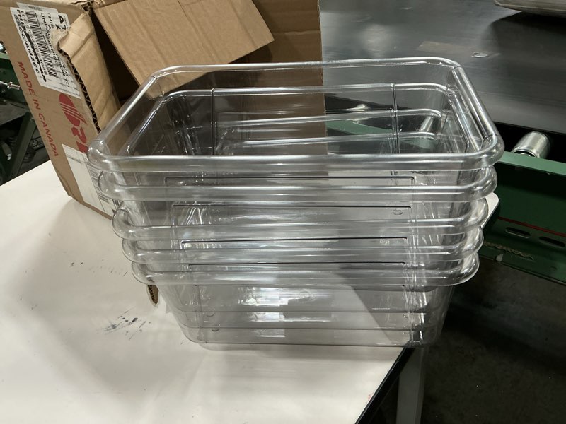 Condition photo showing Good Condition for Storex Small Cubby Bin, 12.2 x 7.8 x 5.1 Inches, Clear, 5-Pack (62464U05C) Bin Only 12.2 x 7.8 x 5.1 Inches, 5-Pack Clear