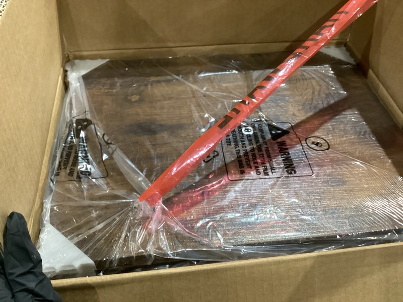 Condition photo showing Good Condition for Furnulem Night Stand, Tall Nightstand with 4-Tier Shelves, 2 Fabric Drawers and Light Tube, Bed Side Tables with Charging Station, Bedside Table for Bedroom, Office, Rustic Brown 2 Drawer Rustic Brown 1