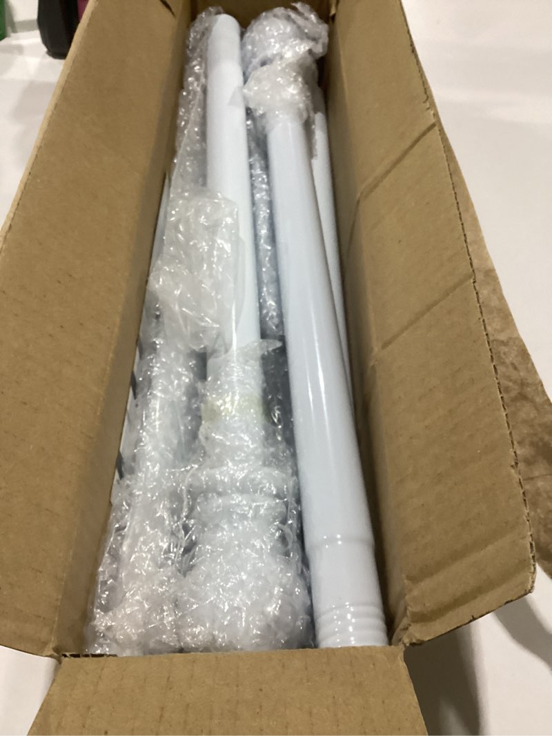 Condition photo showing Good Condition for decorative window curtain rods 28 to 62” - 1 inch heavy duty metal curtain rod set,adjustable drapery rods with brackets for kitchen sliding glass door - white 34-62"(with 2 brackets)