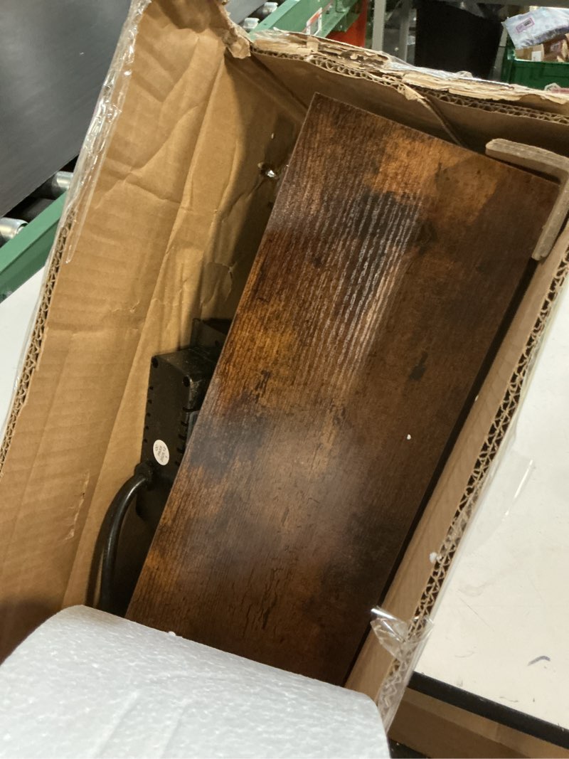 Condition photo showing As Is for huuger 110.2 inch sofa table with power outlets, 23.9’’-34.4’’ height adjustable range, behind couch table with usb-c ports, sofa tables narrow long, skinny console table, small spaces, rustic brown rustic brown 110.2''w x 23.9''-34.4''h